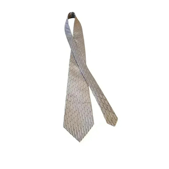 Perry Ellis Portfolio Mens Classic Formal Business Geometric Print Tie Silver - Picture 3 of 12